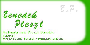 benedek pleszl business card